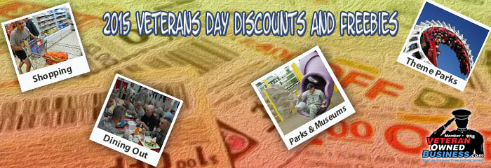 2015 Veterans Day Discounts, Freebies