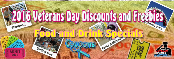 2016 Veterans Day Freebies - Food and Drink