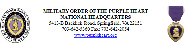 Purple Heart Day - a Day to Honor America's Combat Wounded and Fallen Heroes - August 7, 2017