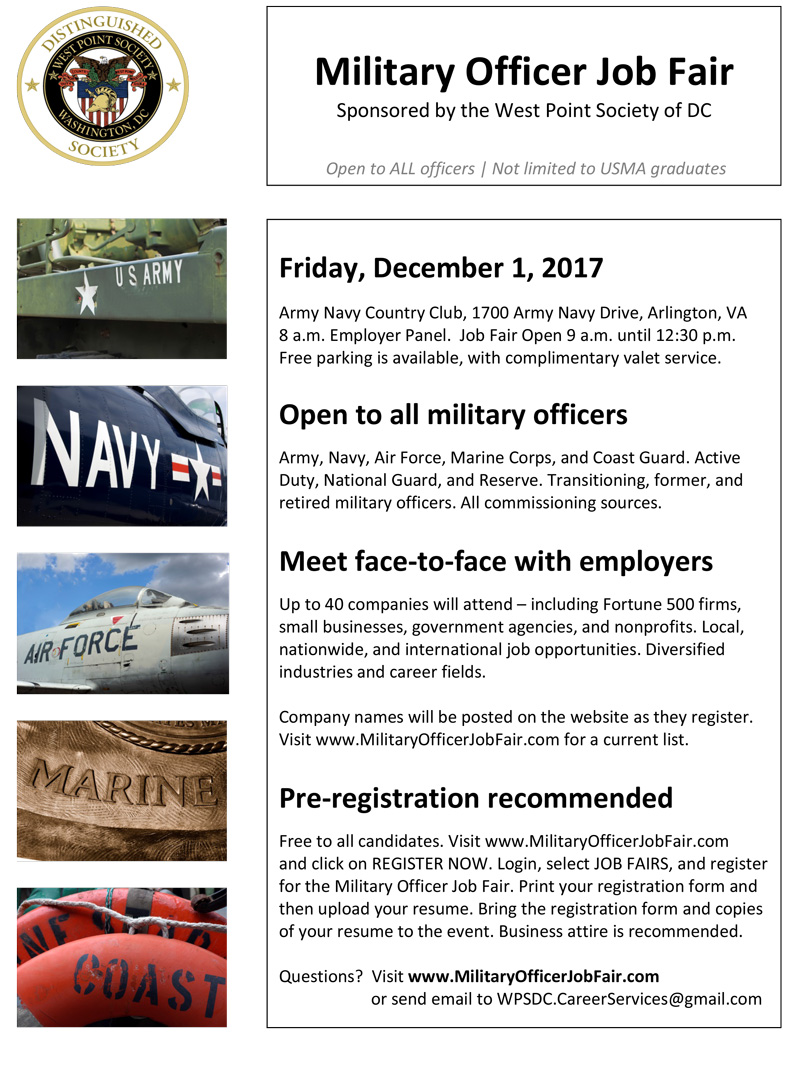 Military Officer Job Fair on December 1, 2017.