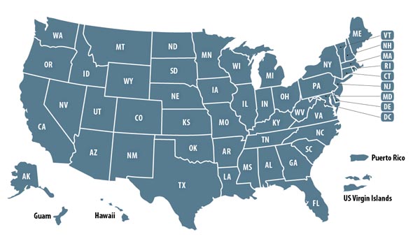 Map of U.S. and Territories
