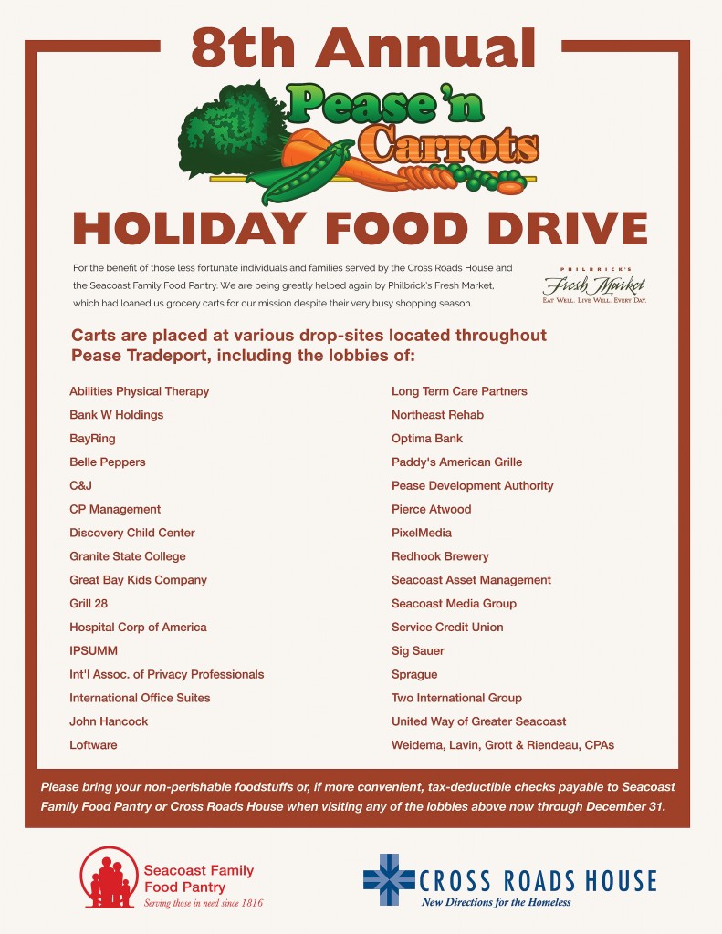 8th Annual Pease 'n Carrots Holiday Food Drive Flyer