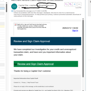 Spotting a fake Capital One Credit Card Email