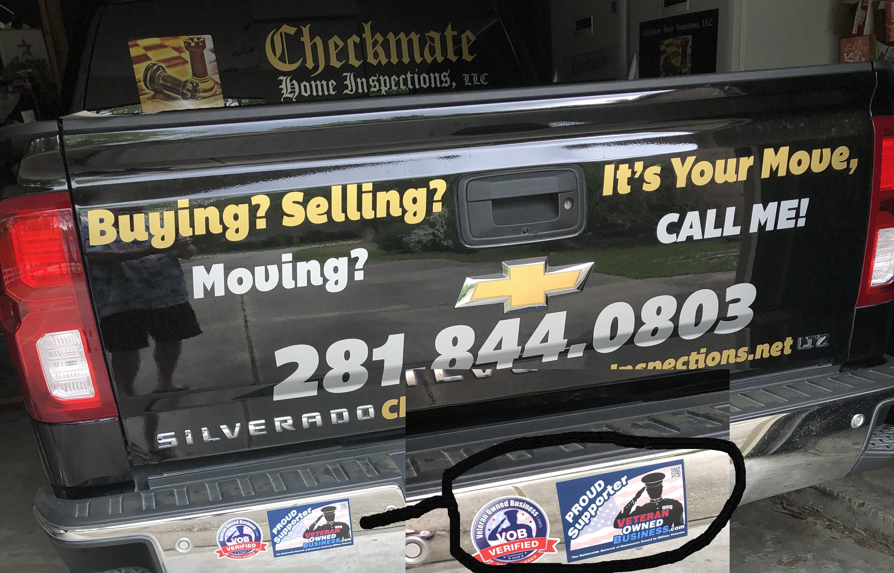 Checkmate Home Inspections - Veteran Owned Business Stickers