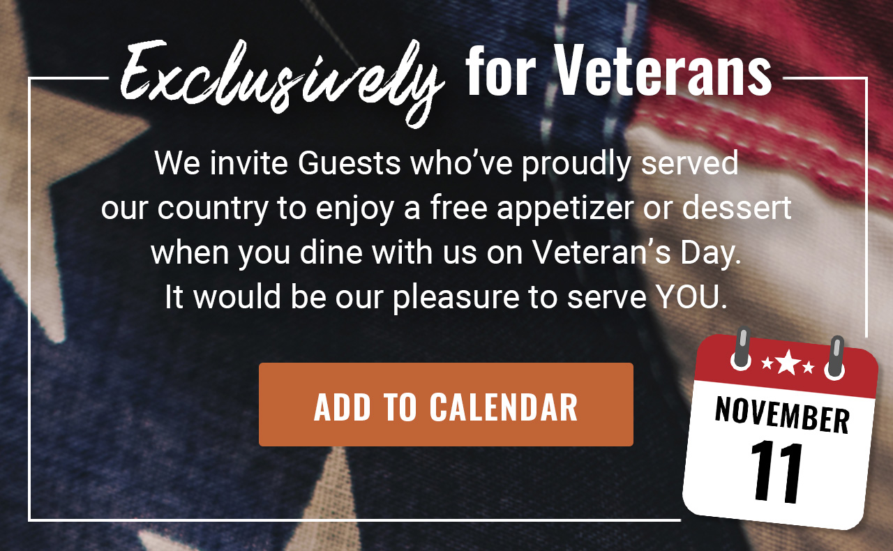 Cheddars Veterans Day 2024