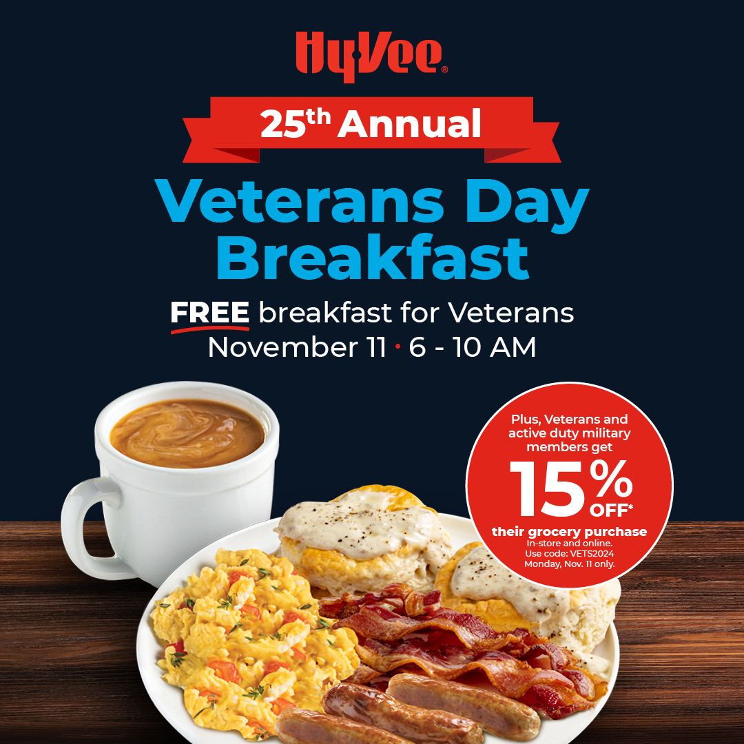Hy-Vee FREE Veterans Day Breakfast