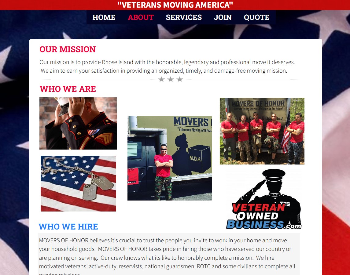 Movers of Honor - Veteran Owned Business