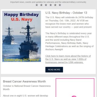 October Veteran Owned Business Newsletter