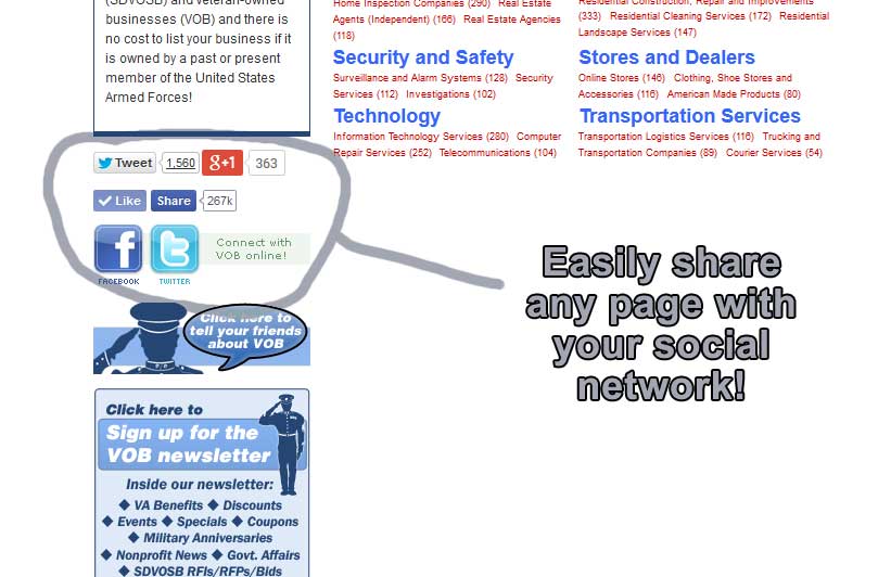 Easily share any page with your social network!