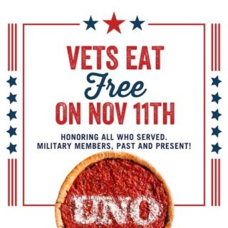 Uno's Pizzeria & Grill Veterans Day FREE Entree or Pizza