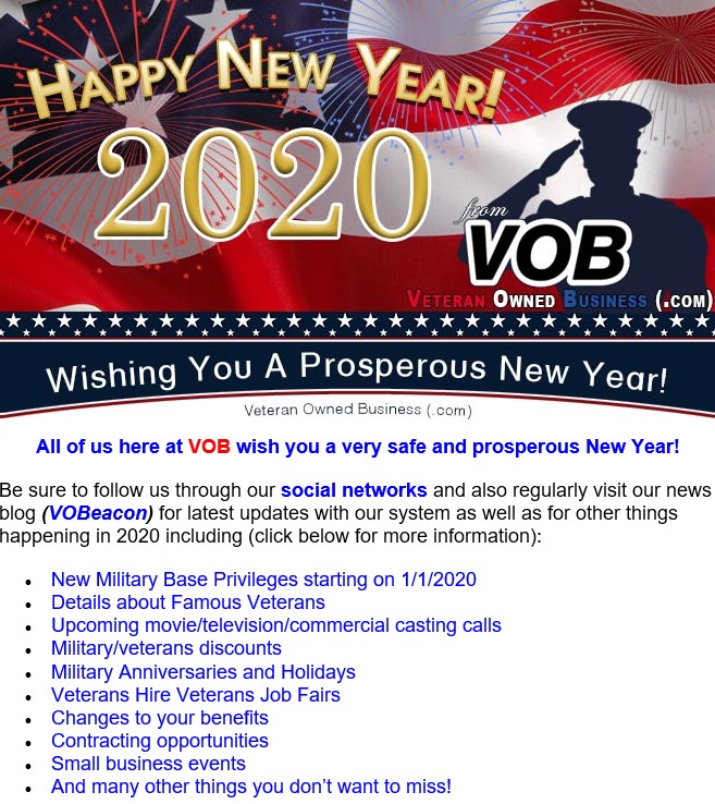 Veteran Owned Business 2020 Newsletter