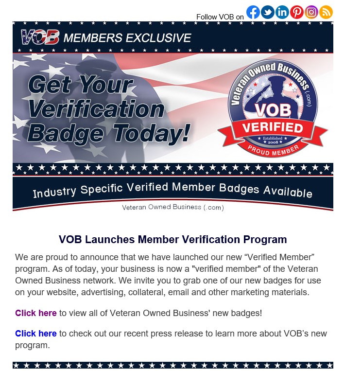 Verified Member Badge Eblast