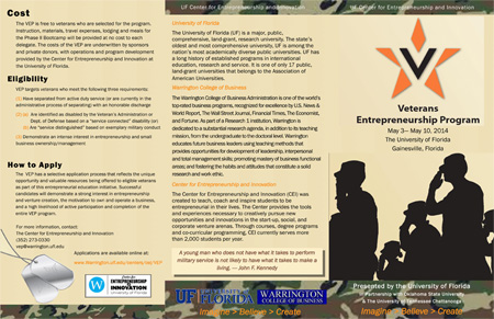 Veterans Entrepreneurship Program Brochure