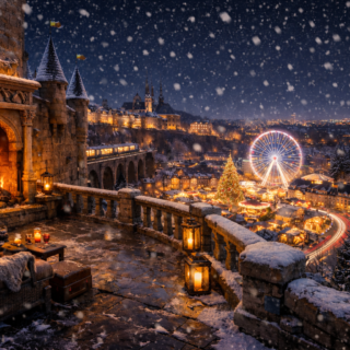 Winter village view from castle terrace(2)